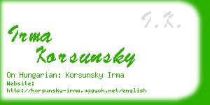 irma korsunsky business card